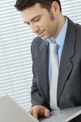 Businessman working with laptop