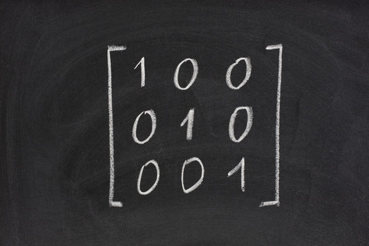 identity or unit matrix on blackboard