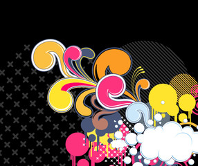 funky background with cloud