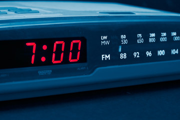 Alarm radio clock. Time to wake up - obrazy, fototapety, plakaty