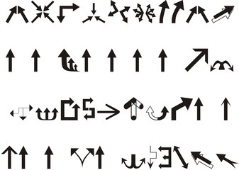 Black arrow signs