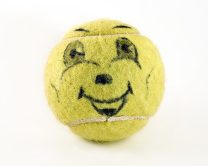 Yellow Smiling Face Tennis Ball
