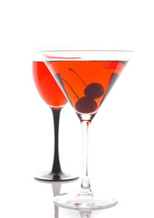 red wine on glass/ isolated