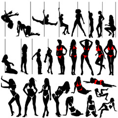 sexy women and striptease vector (clothes detail)