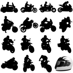 set of motorcycle vector