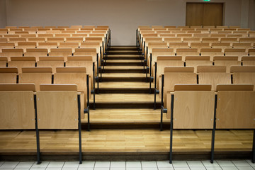 Seats in a lecture room