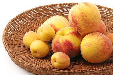 Heap of peaches and apricots