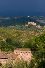 Bad wheater in the hills of toscane