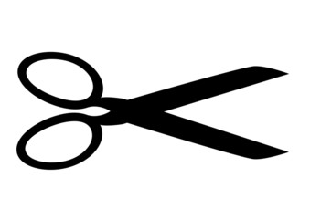 Black scissors - obrazy, fototapety, plakaty
