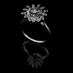 3d rendering of a diamond ring