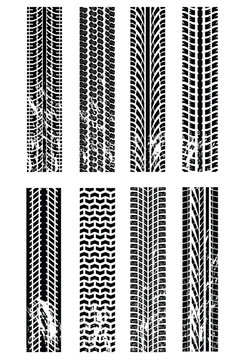 Various tyre tracks