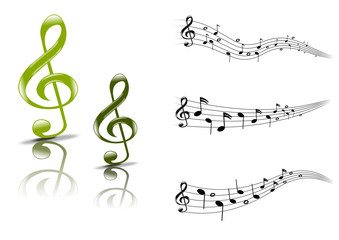 Noten mit Notenschl&uuml;ssel