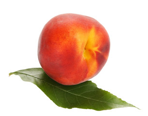Peach with leaf