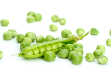 Cracked pod and peas