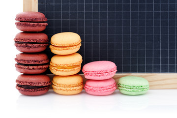 Macarons devant une ardoise