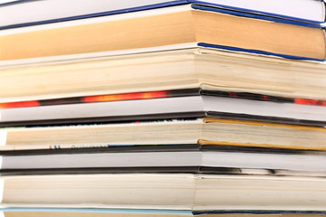 Book stack with focus on edges