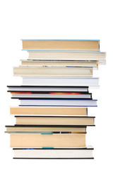 Book stack isolated on white background with copy space