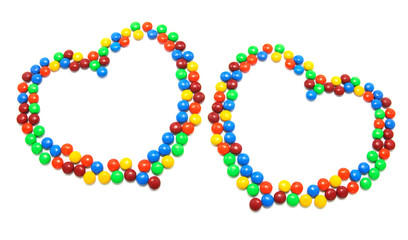 Chocolate Lollies Arranged in Heart Shapes