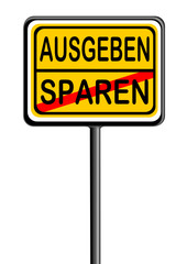 Schild mit Information
