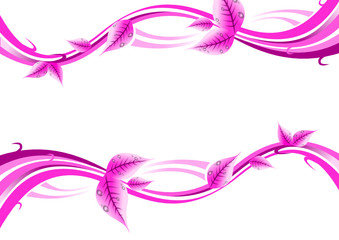 Ornament mit Blättern und Regentropfen