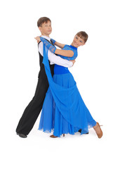 Boy and girl dancing ballroom dance