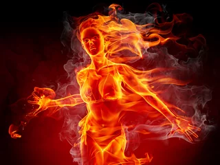 Acrylic prints Flame Hot girl