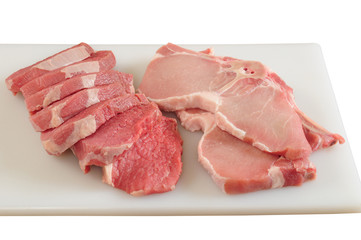 Red meat on cutting board