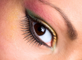 Obraz premium Fashion eye, long eyelashes and beautiful eye.