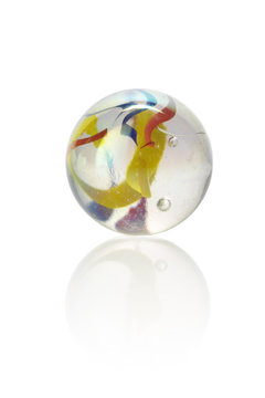 Multicoloured isolated glass marbel