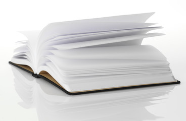 Pages turning in a blank book