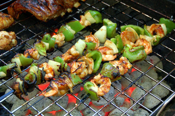Kabobs on grill