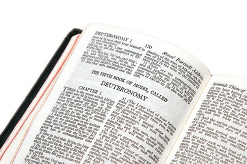 Fototapeta premium bible open to deuteronomy