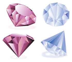 diamonds isolated vector set