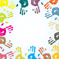 Abstract palms background. Frame for your text. Vector.