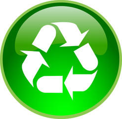 Fototapeta premium 3D Button grün Recycling Kreislauf