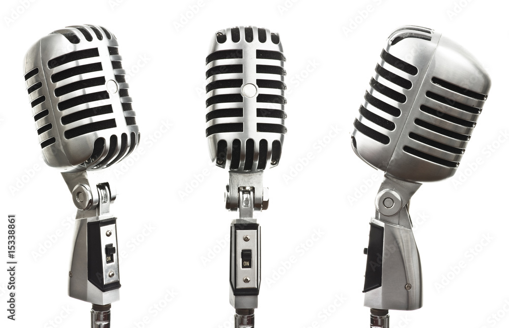 Wall mural vintage microphones