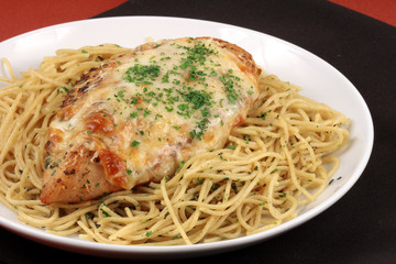 Pasta and chicken breast meal