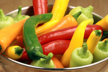 Assorted organic peppers