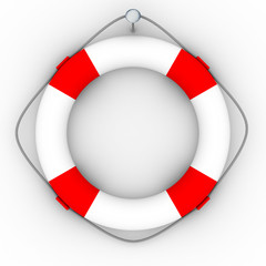 Lifebuoy on a white background. Isolated 3D image