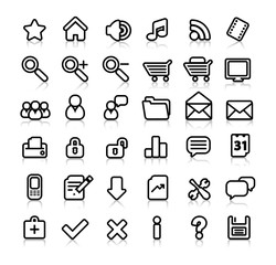 simple web icons with reflection
