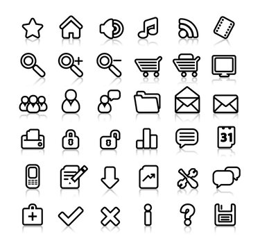 simple web icons with reflection