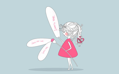 girl taking the petals off the flower one by one