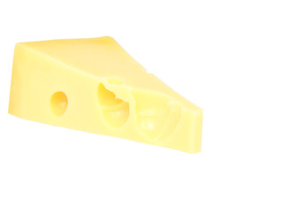 Piece of fresh cheese on white background. Isolated