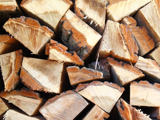 Texture wood of  a woodpile.Close-Up