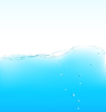Purity water wave. Vector illustration.