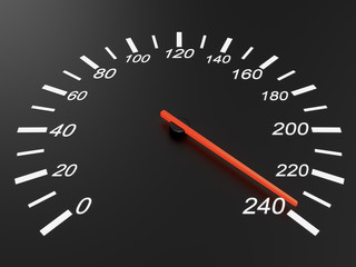 Speedometer on black background
