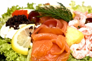 Salmon and shrimp meal
