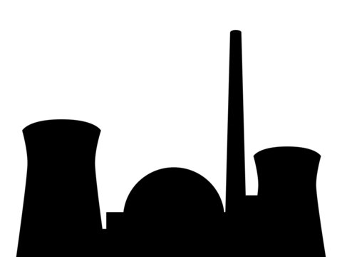 Silhouette Atomkraftwerk