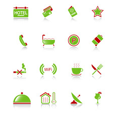 Hotel icons - green-red series