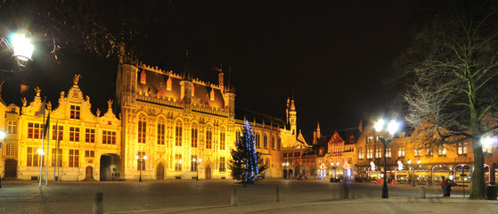Fototapeta na wymiar Nocny widok z Brugge, Belgia